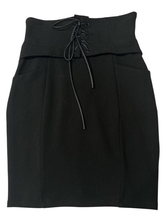 Papaya Dresses & Skirts - Papaya Black High-Waist Lace-Up Pencil Skirt Sz S